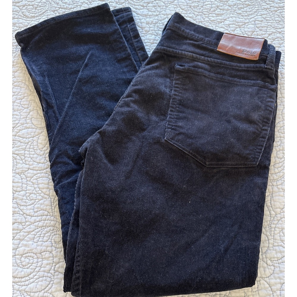 Polo Ralph Lauren Classic Mens 34x30(28) Corduroy Pants Navy Blue Straight Fit